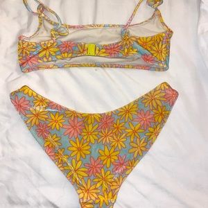 Floral print triangl bikini